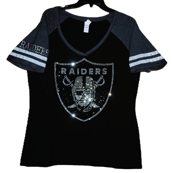 Raiders rhinestone short sleeve shirt Tigers on sleeve XS S M L XL XXL 3X 4X - Picture 1 of 7